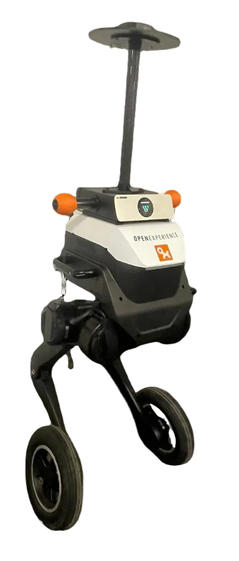 OXI-Roboter auf zwei Rad-Beinen mit DIGIBAU 360 an Bord, Produktansicht
